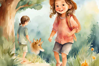 draw digital watercolor children book illustration