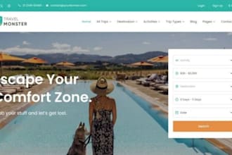 build travel agency website tour website travel hotel booking website
