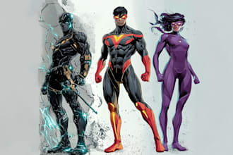 make a superhero character comics cartoon for you