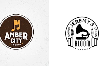 do modern music studio, dj, tv, radio and entertainment logo in 24 hours