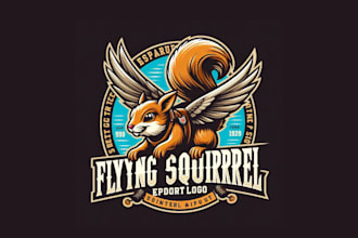 do unique flying squirrel mascot logo for you with a fresh concept