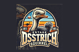 do ostrich mascot logo for your or business with express delivery