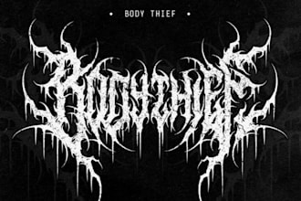 draw awesome logo death metal, black metal font