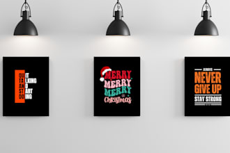 create stunning typography printable wall art posters for etsy or home