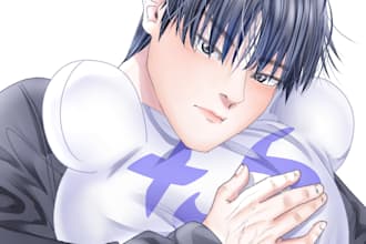 draw manhwa style, fan art, design character, pfp, etc 24