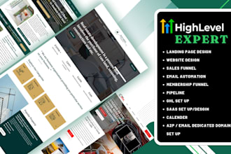 setup gohighlevel funnel, website, landing page, automation