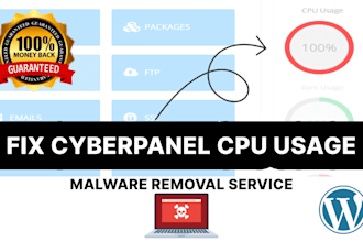 fix cyberpanel cpu usage and remove malware from it