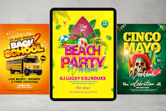 design professional flyer, postcard for business and event