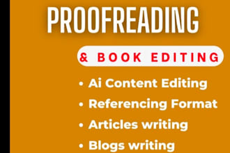 help you in proofreading, book, and ai content editing