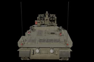 3d modern armored tank,assault vehicle, ww2 tank for game,8k vehicle rendering