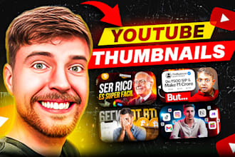 design amazing, viral, attractive, and clickbait youtube thumbnails in 3hrs