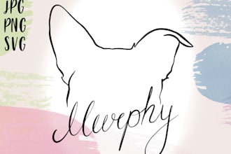 draw pet ears silhouette for tattoo