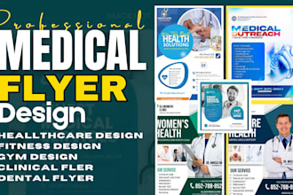 do corporate medical dental fitness gym spa flyer brochure eddm postcard design
