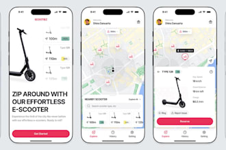 develop escooter app, electric bike app, ride sharing app, bike sharing app
