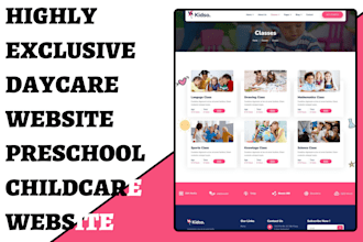design daycare website kindergarten website preschool and childcare website