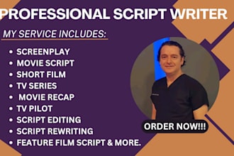 format, polish, edit, write movie script, screenplay, tv series, rewrite script