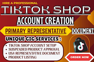 us tik tok shop account create USA tiktok shop USA tiktok primary representative