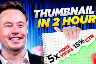 design professional clickbait amazing youtube thumbnail in 2hr