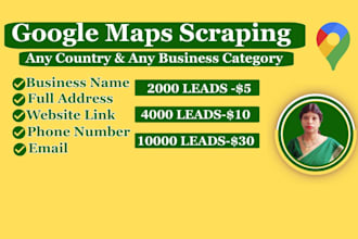 scrape google maps b2b data with email, data scraping, lead generation