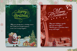 design christmas, new year, holiday greeting card and party flyers