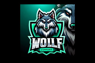 design unique wolf esport mascot logo with fresh, creative concepts