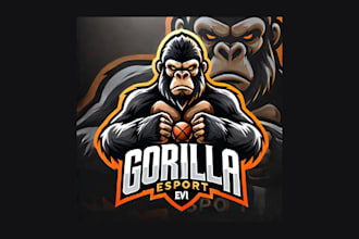 make awesome gorilla mascot logo for your company