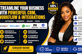 setup hubspot bitrix24 workflow wapi whatsapp integration manychat ai automation