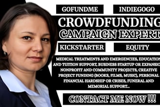 do crowdfunding campaign creation promotion on gofundme indiegogo kickstarter