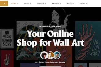 design wall art shopify store home décor dropshipping website wall art website