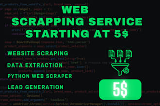 build python web scraper for web scraping, data scraping, extracting and mining