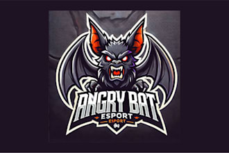 design modern angry bat esport mascot logo for your business