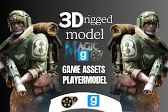 do high quality 3d sfm model port garrys mod character animation mmd gmod