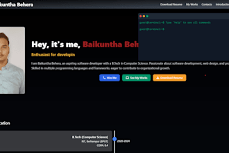 create portfolio with various design and functionality with HTML CSS js