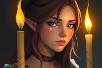 do fantasy concept art character portrait oil painting a