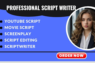 write youtube scripts, movie scripts, and screenplays with editing
