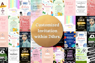 design birthday invitation, greeting card for kids, teenager, adult
