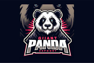 do unique giant panda mascot logo for your business