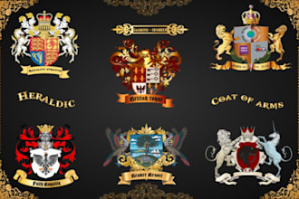 design heraldic, vintage, family crest, coat of arms logo