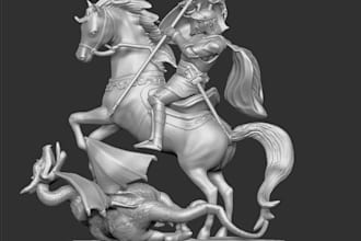 fix 3d medieval sculpture,3d statue model for printing, zremesh 3d warhammer 40k