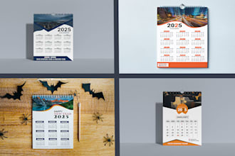do design professional wall calendar and desk calendar