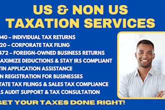 prepare and efile US tax returns for individual and business 1040, 1120, 5472