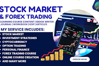 write stock market ebook, forex trading, crypto and finance article, blogpost