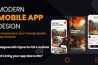 design modern and user friendly mobile app screens in figma