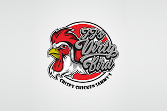 design vibrant crispy chicken sandwich restaurant logo