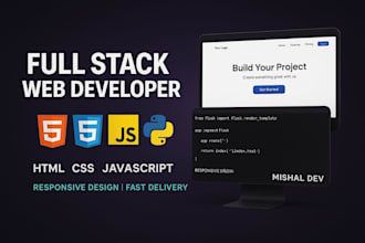 build responsive full stack web apps using python flask, HTML, CSS, js