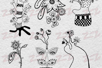 design vintage, ornamental, flower custom tattoo or tshirt