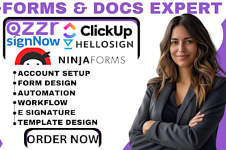 create qzzr clickup form signnow questionaire hellosign ninja forms integration