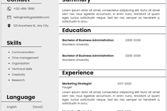 create  CV and resume