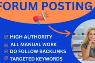 submit 300 forum posting dofollow backlinks to high da pa