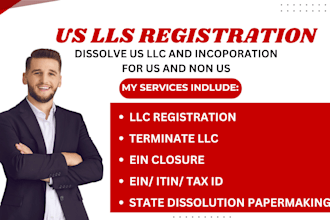 do llc registration, disolve llc, ein, itin, file boi reports for us and non us